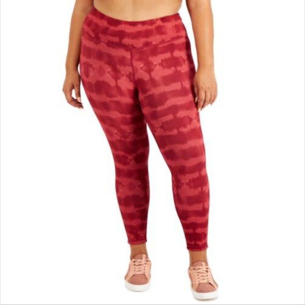 Ideology Plus Size Tie-Dyed Reversible Cropped Leggings